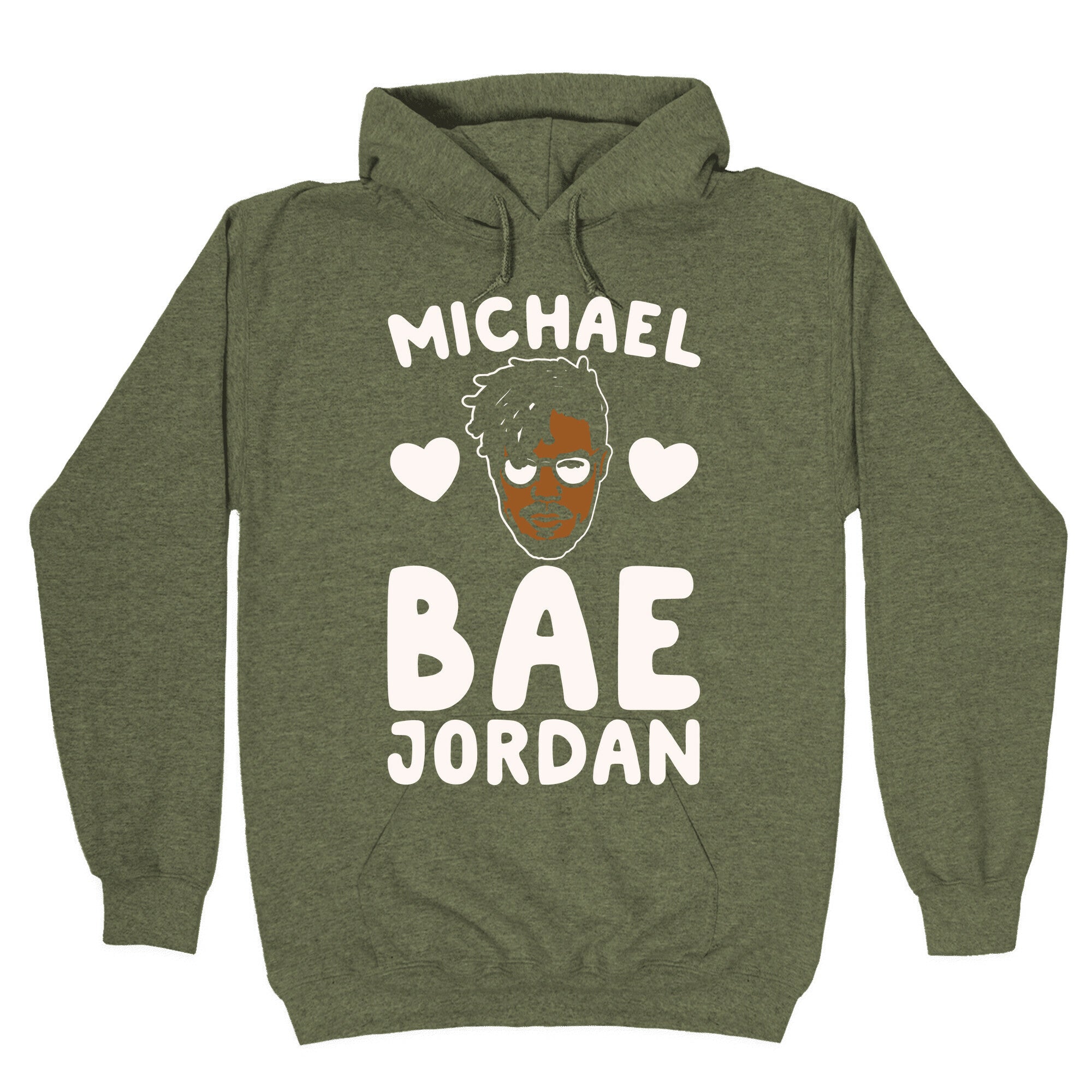 Michael Bae Jordan Parody White Print Hoodie